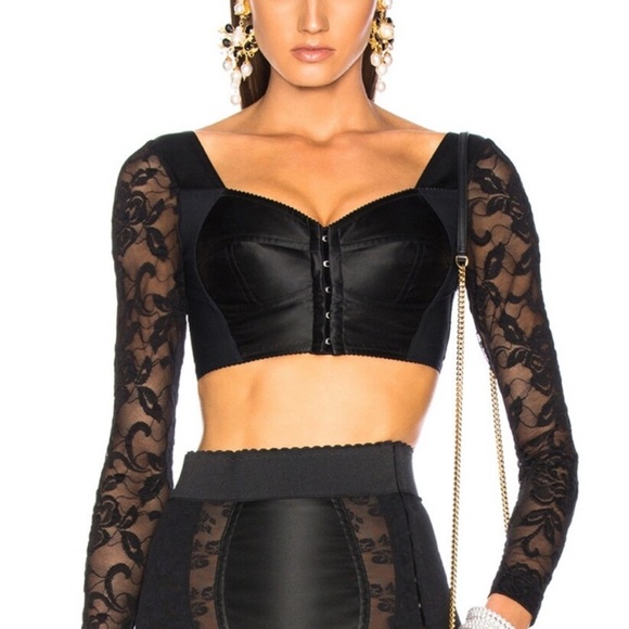 Dolce & Gabbana Bustier Top with long lace sleeves - Picture 1 of 5